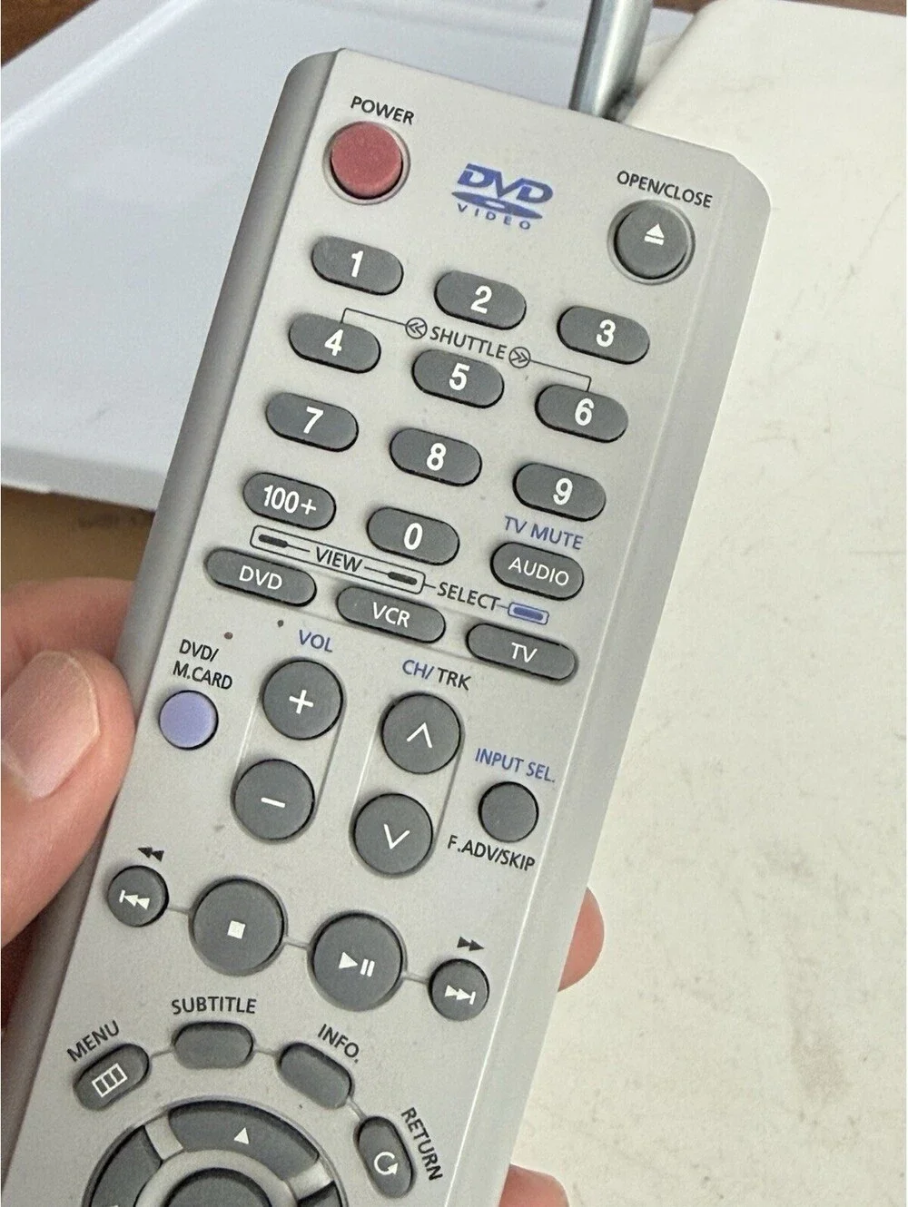 Samsung DVD VHS Remote 00008X Grey Tested
